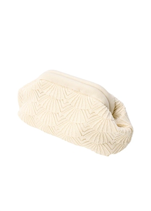 Small shelly clutch Ivory Pico 